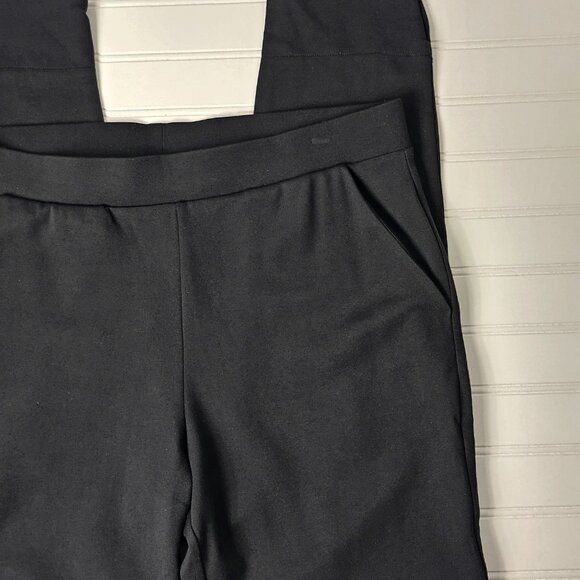 HUE Women's Pointe 7/8 Black Rayon Blend Pocketed Slit Ankle Leggings Size L NWT - Picture 5 of 14